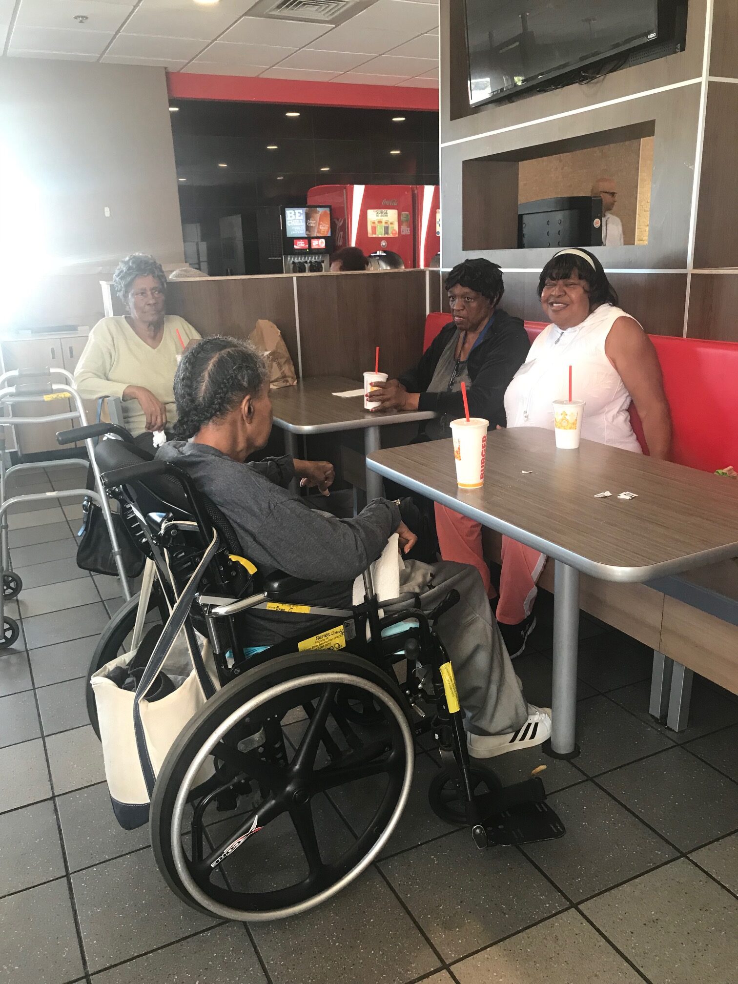 Participants enjoying lunch at Burger King